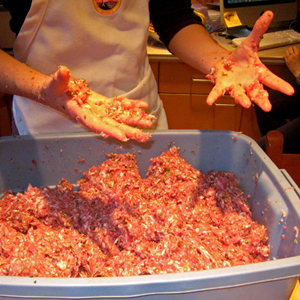 Mixing Sausage Meat is Messy!
