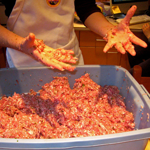 Mixing Sausage Meat is Messy!