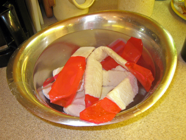 Hog Casings Soaking in Water